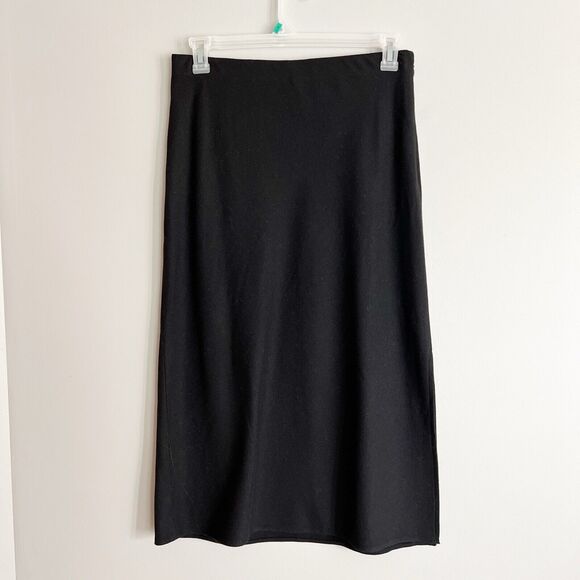 Vince Brushed Flannel SideSlit Slip Skirt 10 Midi Office Wool Capsule Minimalist - Picture 1 of 10